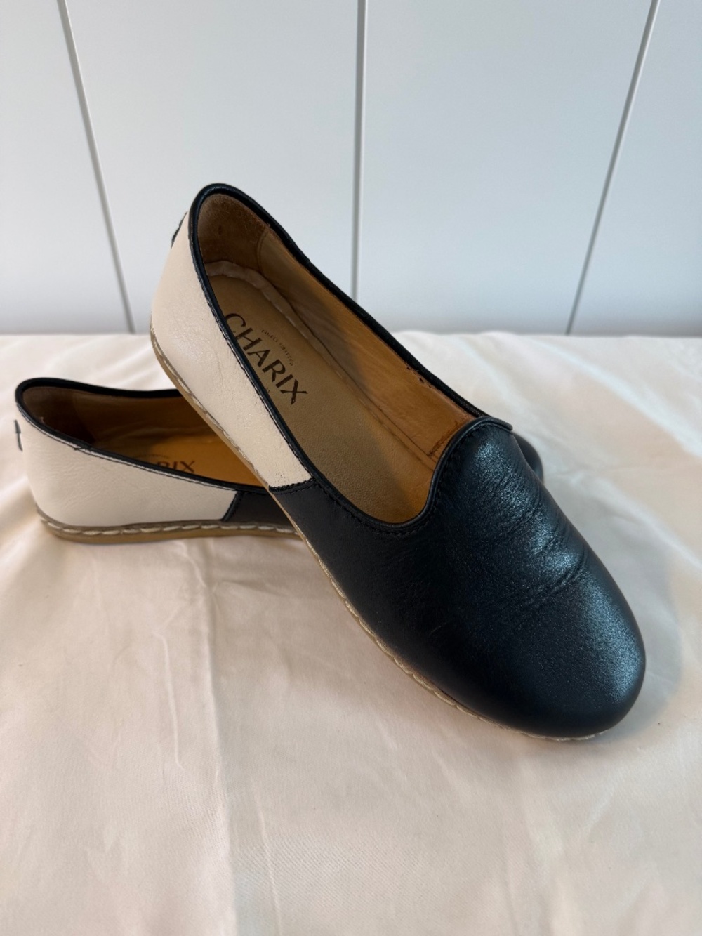 Charix Classic Black and White Slip On